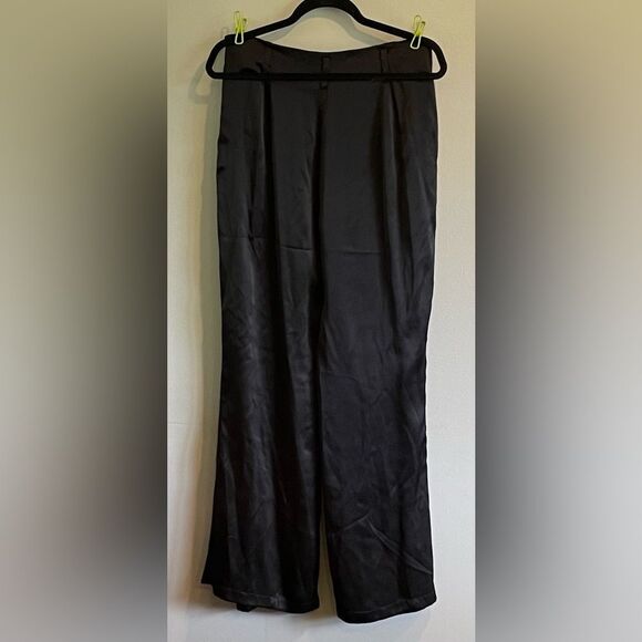 Acrobat Wide Leg Black Silk Pants Size Medium - Picture 2 of 8